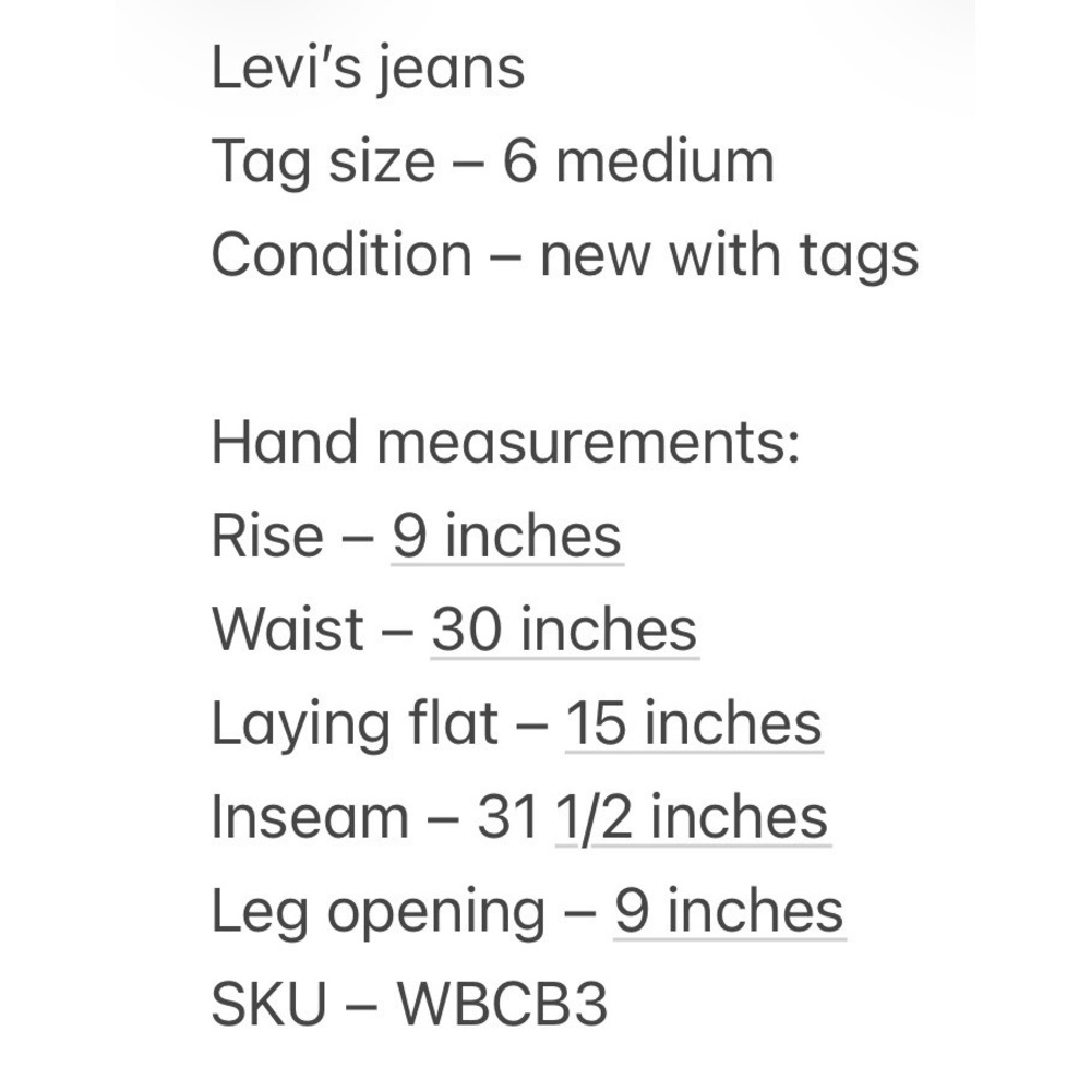 NWT Levi's Womens 545 Low Boot Cut Stretch Dark Wash Jeans 6M Meas: 30x31.5